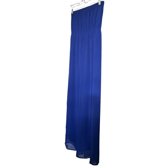 ONE CLOTHING STRAPLESS, FORMAL, EMPIRE WAIST, MAXI DRESS, WOMENS, S, SOLID BLUE - Picture 7 of 11